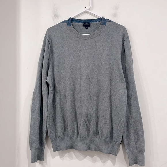 Paul Smith Jeans Cotton Crewneck in Heathered Grey Blue Details size Large - Picture 2 of 14